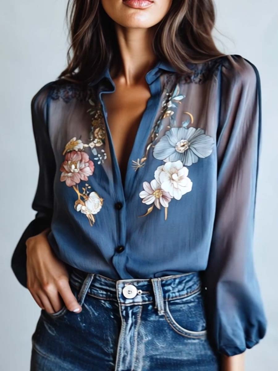 Women’s Boho Floral Blouse – Lightweight & Relaxed Fit