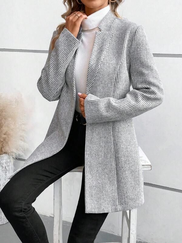 Women’s Longline Knit Blazer Coat – Polished Warmth for Every Day