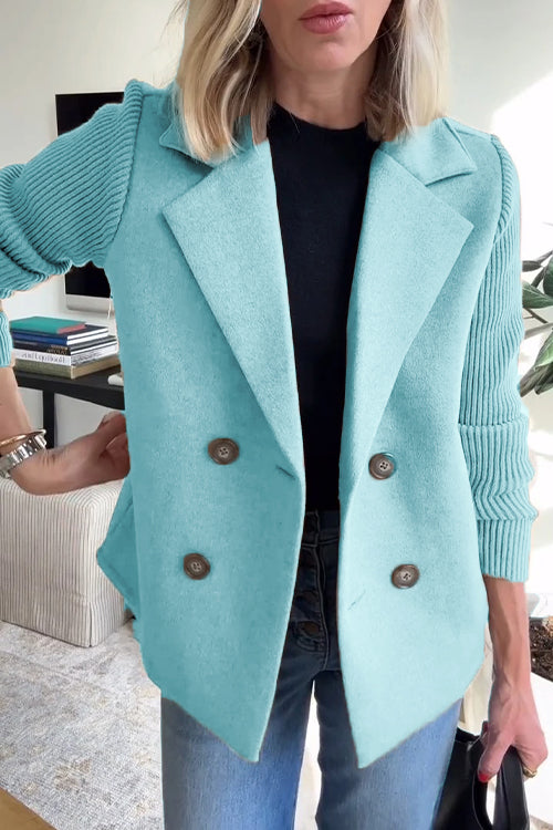 Chic Knit-Sleeve Blazer – Timeless Sophistication with a Modern Edge