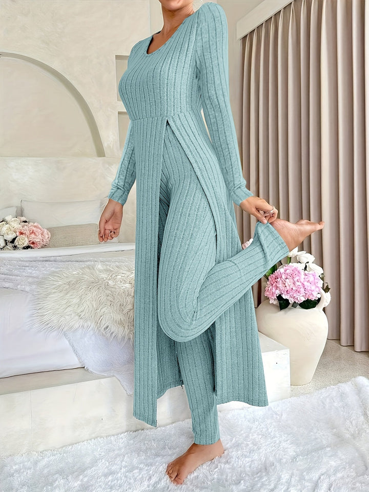 Women’s Ribbed Lounge Set – Cozy Layers & Effortless Style