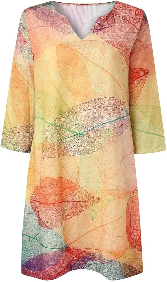 Women’s Patterned Long-Sleeve Dress – Effortless Style & Everyday Comfort