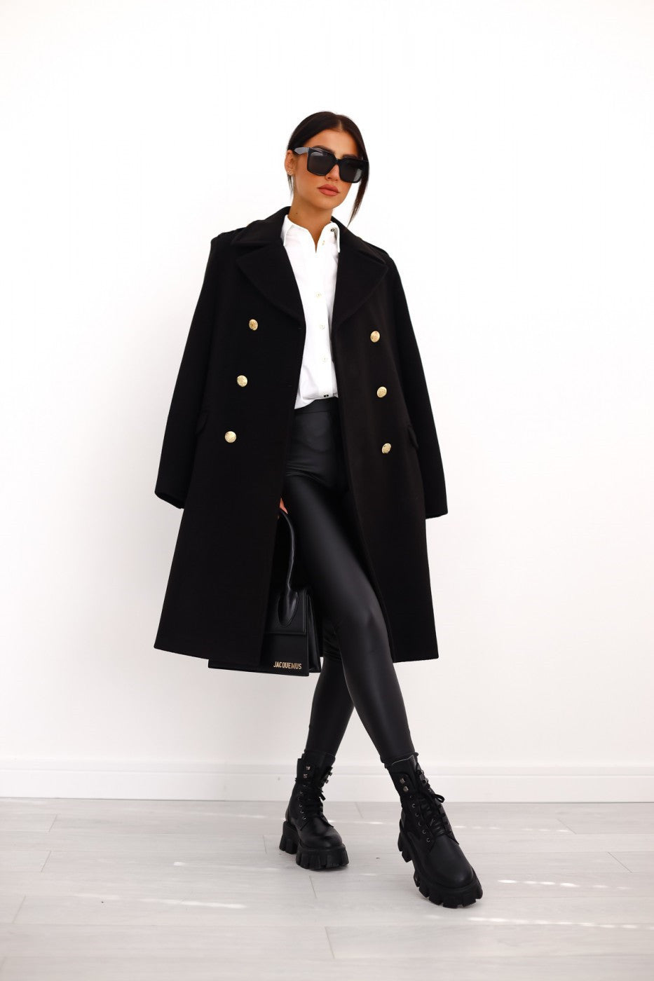 Women Winter Elegant Double-Breasted Wool Trench Coat
