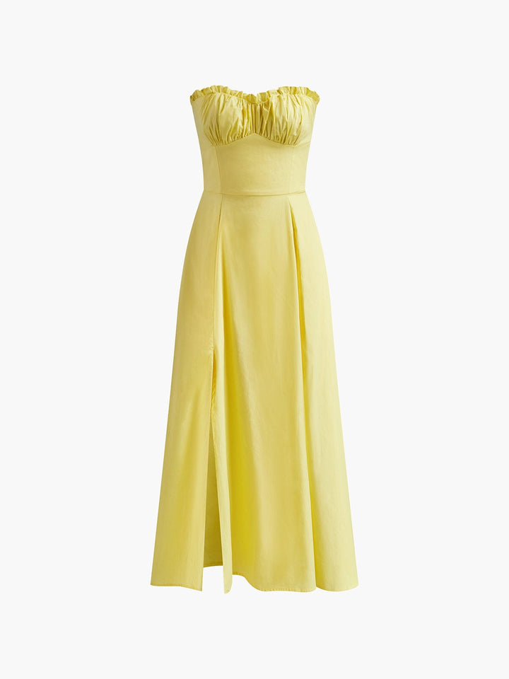 Women’s Strapless Midi Dress – Elegant Summer Silhouette