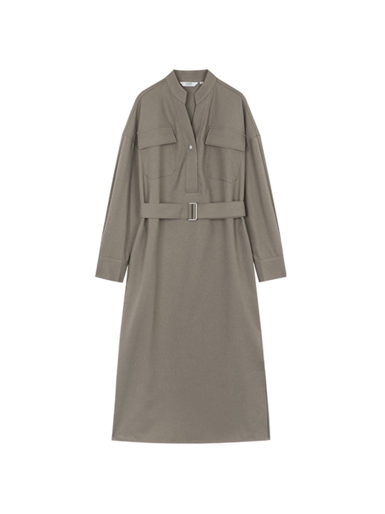Elegante V-Hals Jurk Dames – Met Riem en Knoopsluiting