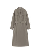 Elegante V-Hals Jurk Dames – Met Riem en Knoopsluiting