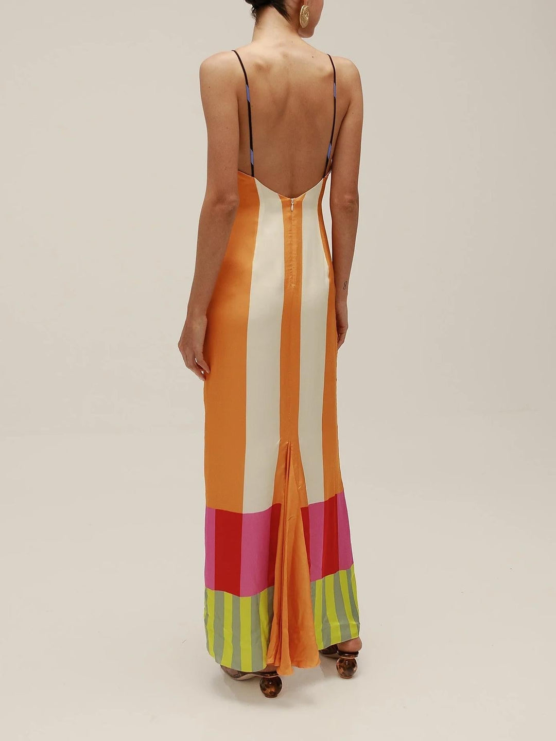 Women’s Striped Maxi Dress – Bold Colorblock Summer Style