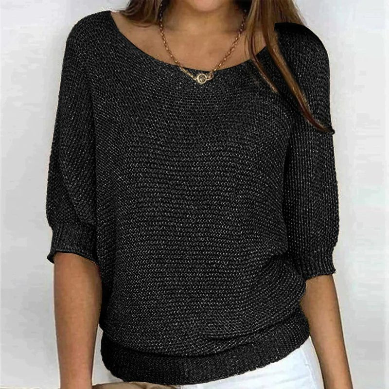 Women’s Textured Knit Pullover – Laid-Back Layers for Cooler Days