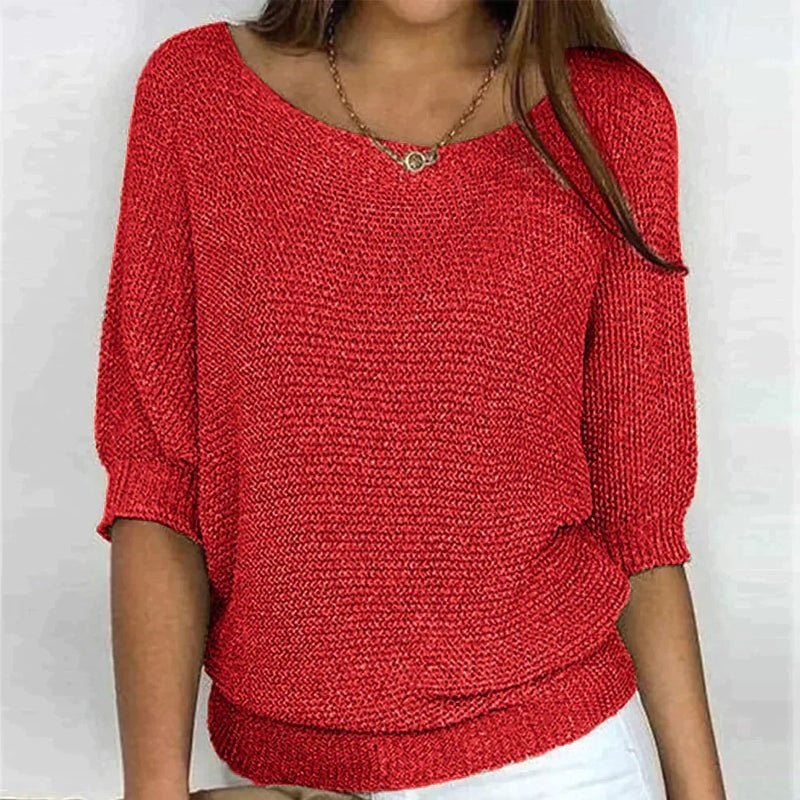 Women’s Textured Knit Pullover – Laid-Back Layers for Cooler Days