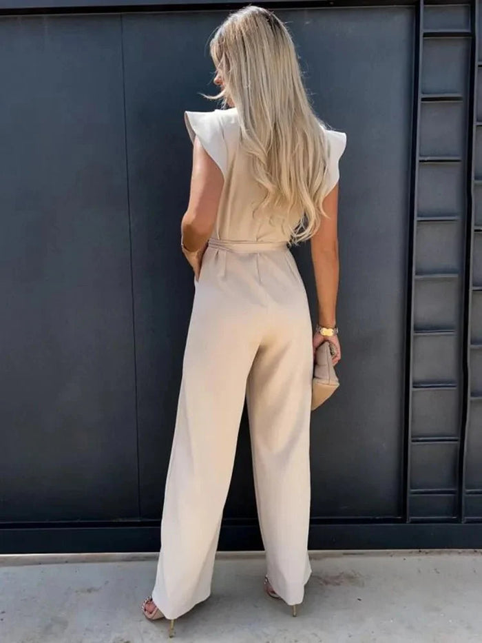 Women’s Wide-Leg Jumpsuit – Belted Fit & Elegant Structure