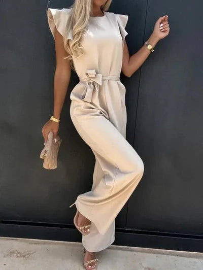 Women’s Wide-Leg Jumpsuit – Belted Fit & Elegant Structure