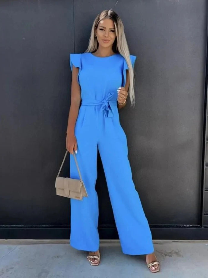 Women’s Wide-Leg Jumpsuit – Belted Fit & Elegant Structure