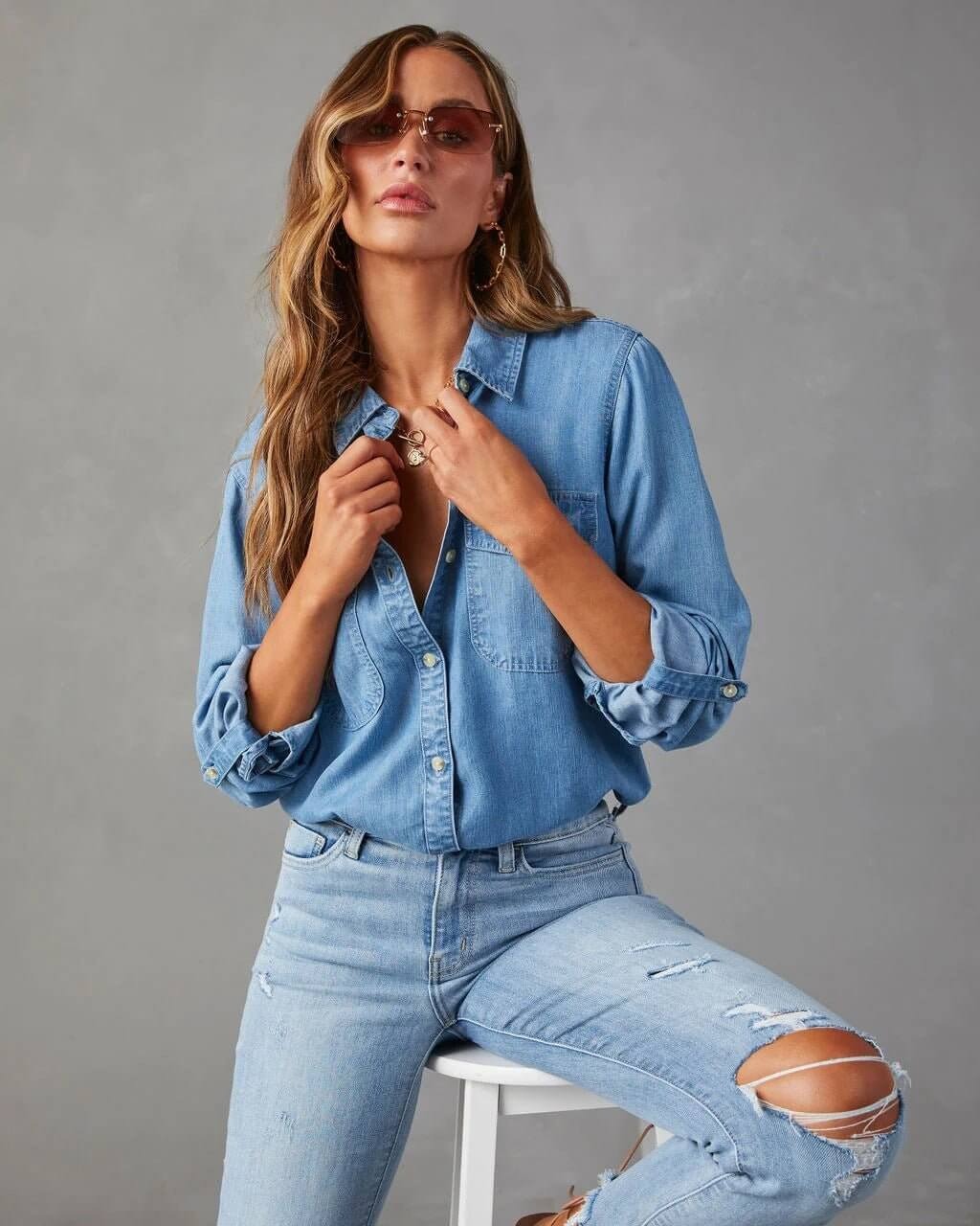Women’s Denim Shirt – Relaxed Fit & Everyday Versatility