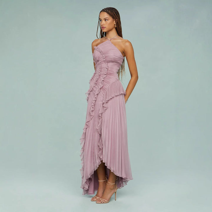 Slimming Pleated Chiffon Dress – Light & Elegant Flow
