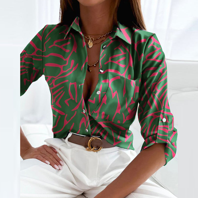 Women’s Classic Collared Blouse – Timeless Elegance with All-Day Comfort