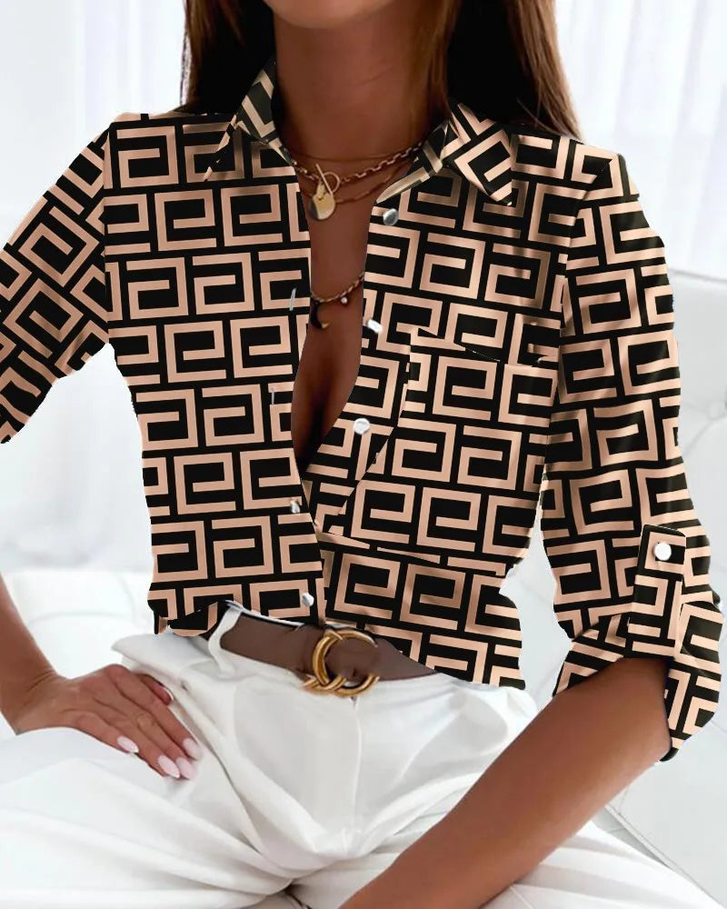 Women’s Artistic Print Blouse – Bold Creativity with Effortless Everyday Elegance