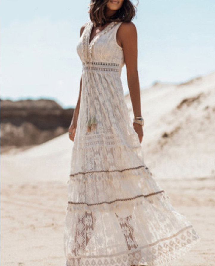 Women’s Boho Lace Maxi Dress – Effortless Elegance & Summer Romance