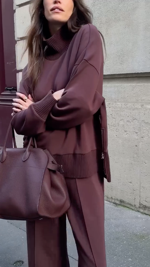 Women’s Fall/Winter Casual Relaxed Knit Two-Piece Lounge Set