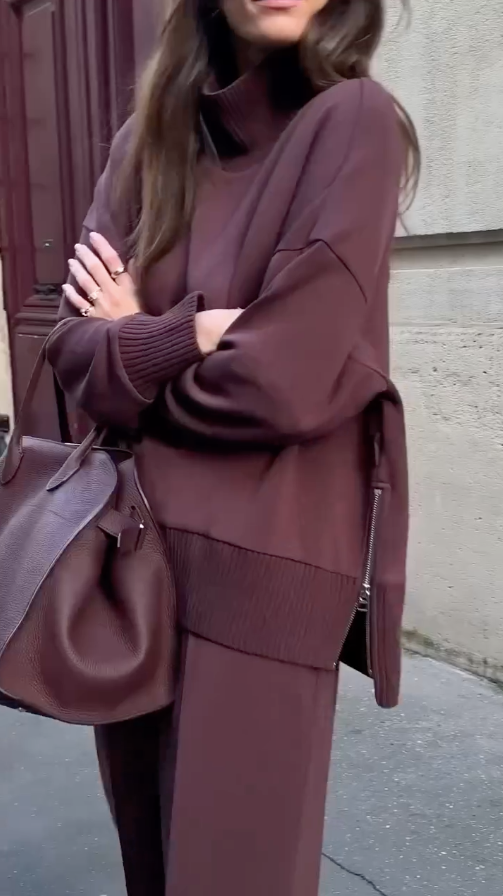 Women’s Fall/Winter Casual Relaxed Knit Two-Piece Lounge Set