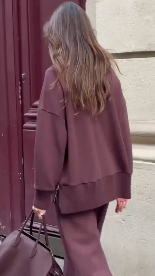 Women’s Fall/Winter Casual Relaxed Knit Two-Piece Lounge Set