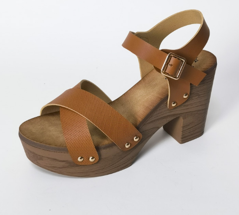 Women’s Strappy Sandals – Retro Wood Heel & Summer Comfort