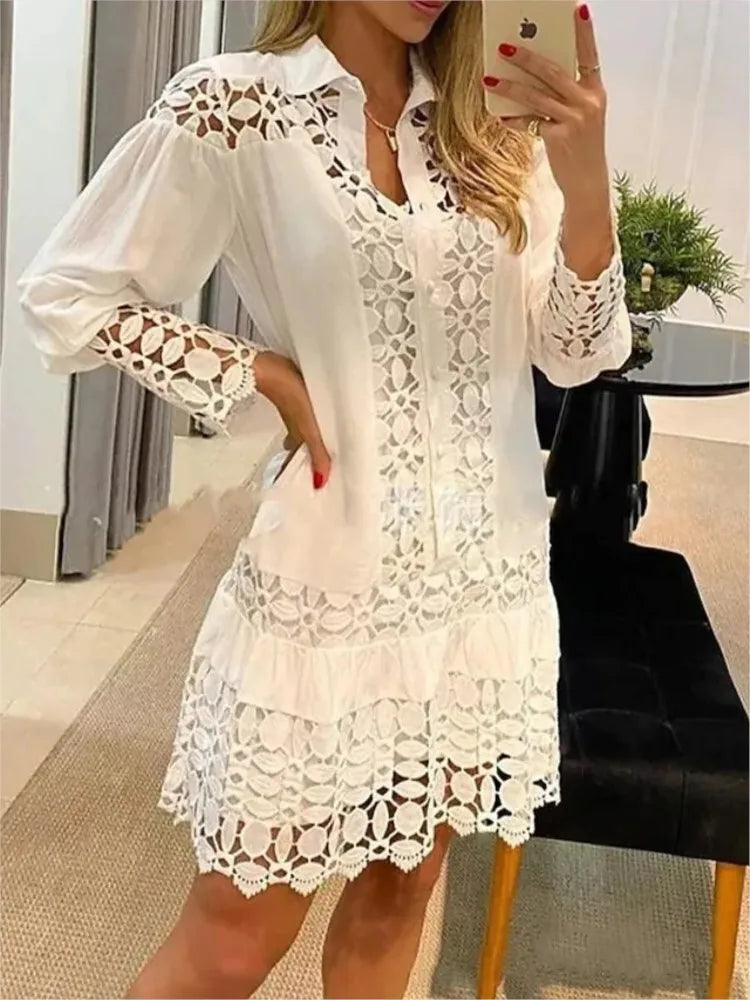 Women’s Lace Cutout Dress – Chic Details & Breezy Elegance