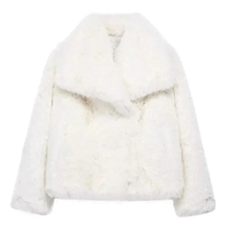 Women’s Faux Fur Short Jacket – Stylish Warmth for Autumn & Winter