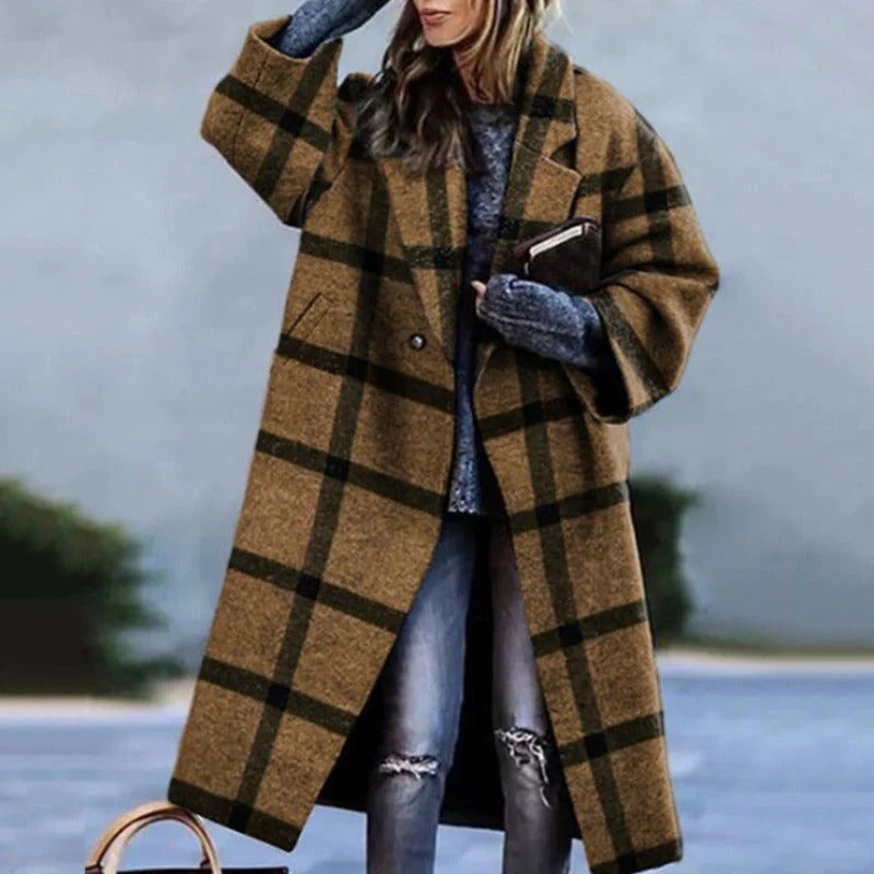 Women Autumn–Winter Elegant Oversized Wool Blend Long Coat