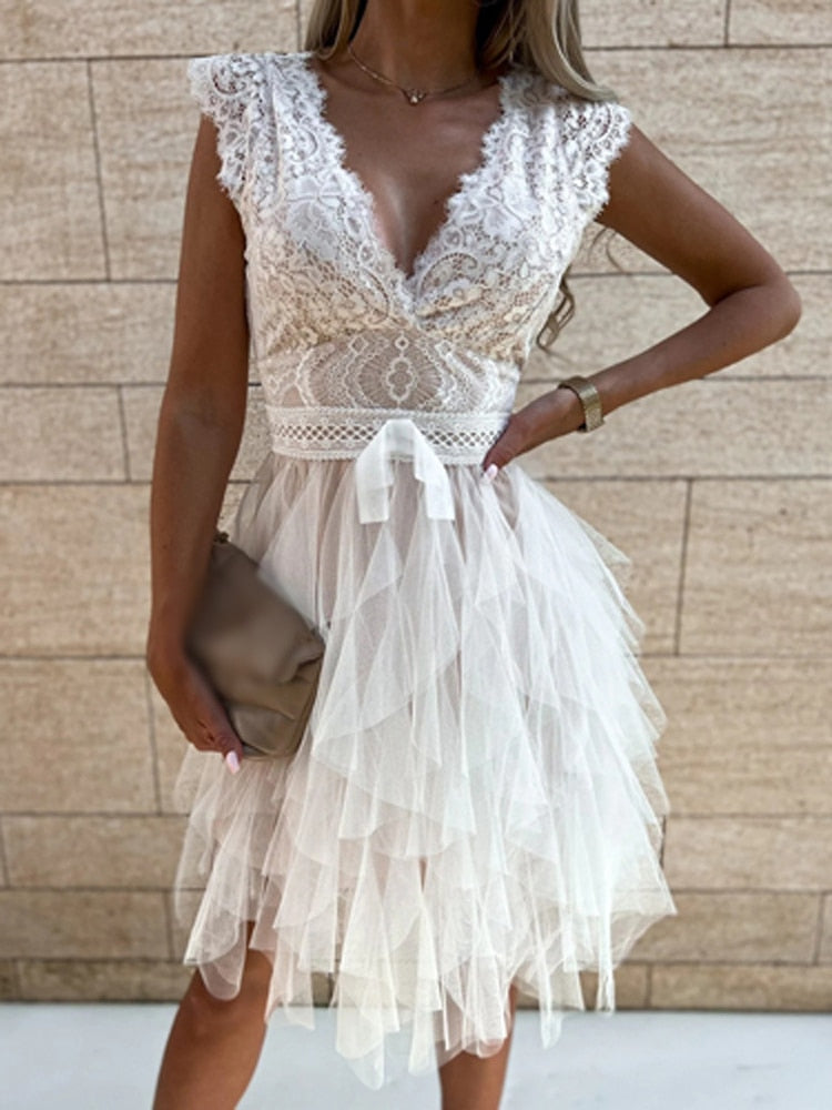 Women’s Lace Tulle Dress – Romantic Layers & Effortless Elegance