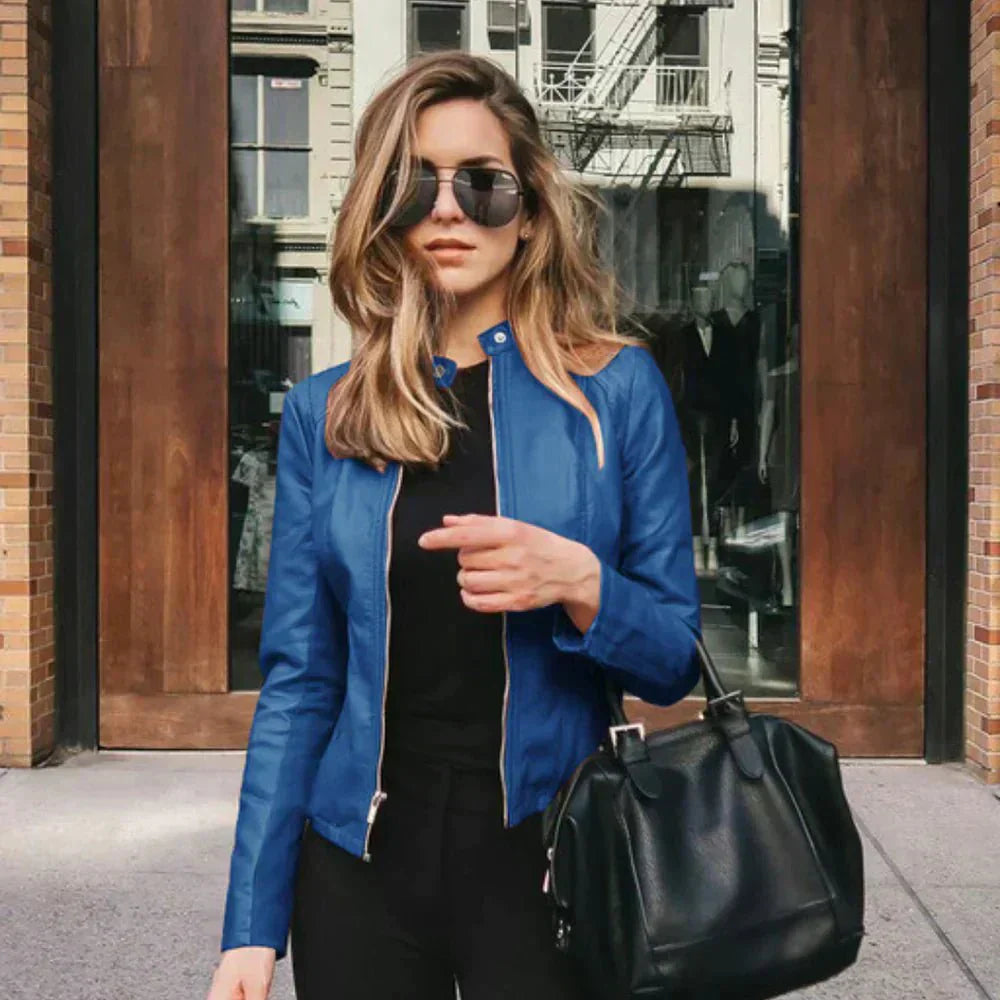 Women’s Faux Leather Jacket – Timeless Sophistication for Cooler Days