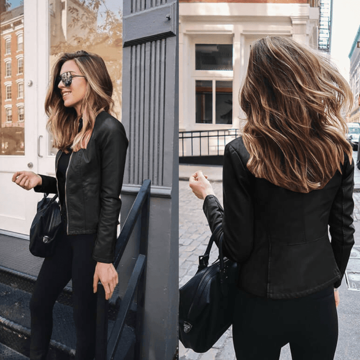 Women’s Faux Leather Jacket – Timeless Sophistication for Cooler Days