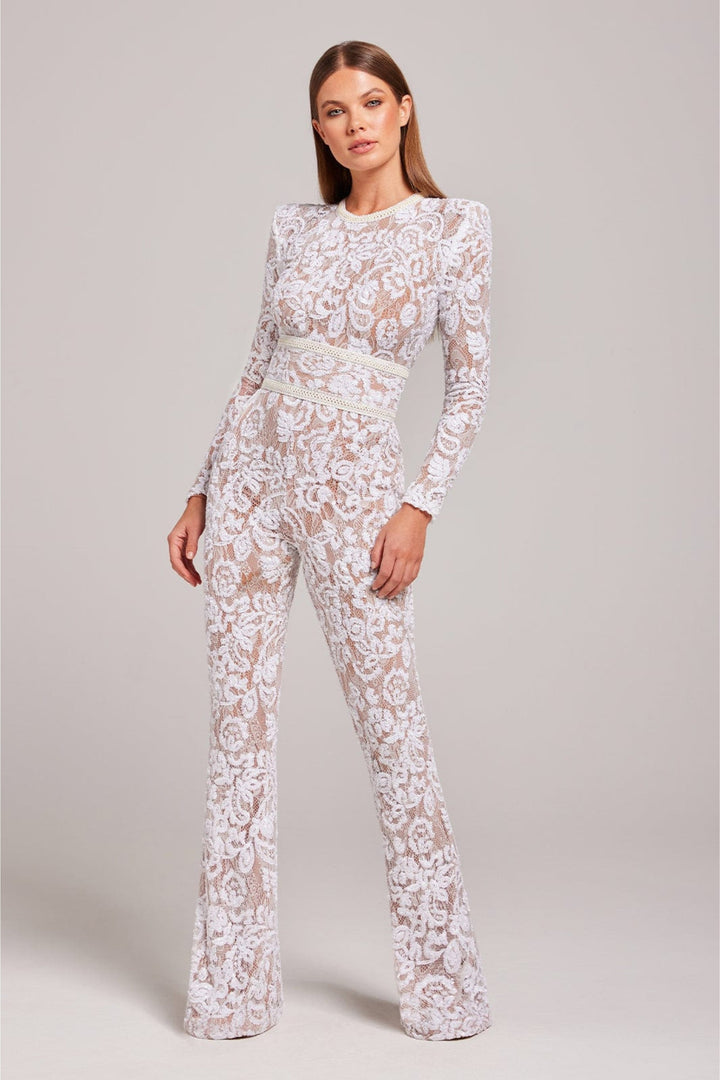Women’s Lace Sequin Flare Jumpsuit – Glam Night-Out Confidence