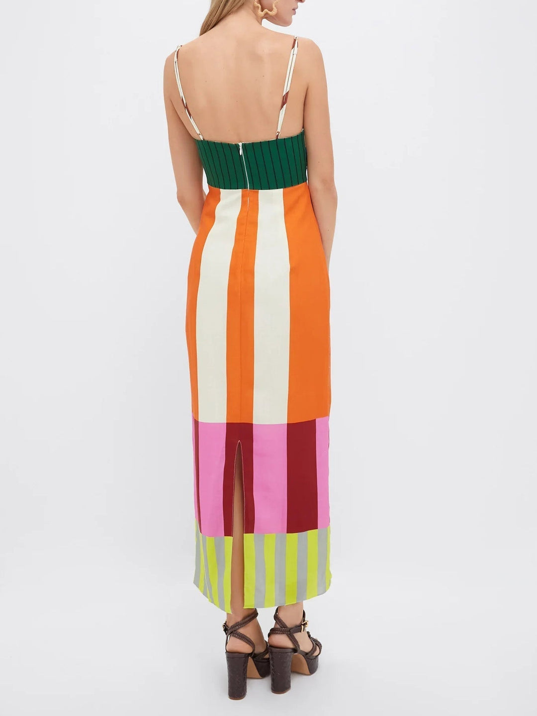 Women’s Striped Maxi Dress – Bold Colorblock Summer Style